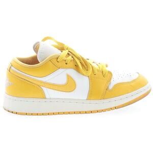 Nike Air Jordan 1 Low GS Retro Yellow White Size 5Y Kids Sneakers Youth Shoes